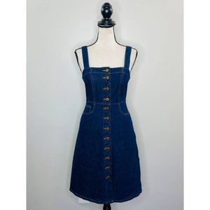 Madewell Denim Overall Dress Matilda Wash Womens 2 Retro Hipster Prairie Boho